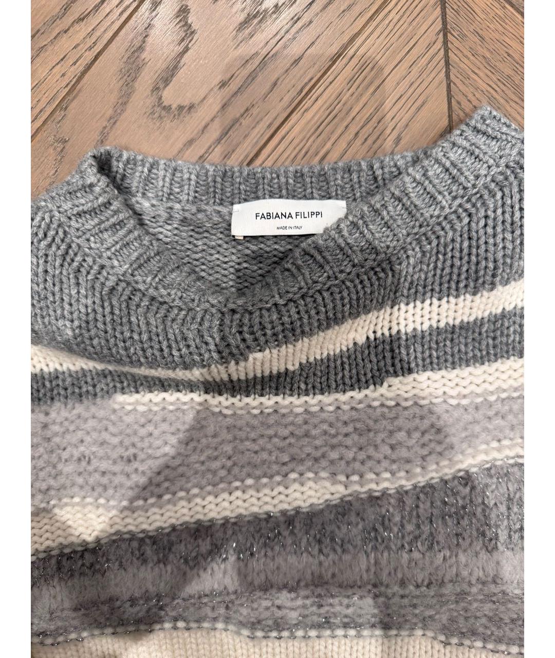 FABIANA FILIPPI Серый кашемировый джемпер / свитер, фото 2