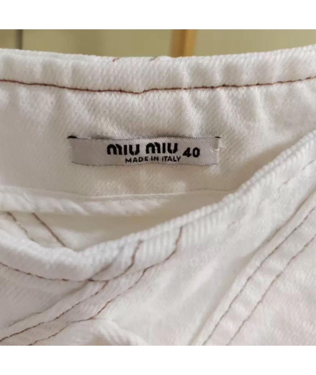 MIU MIU Белая юбка мини, фото 3