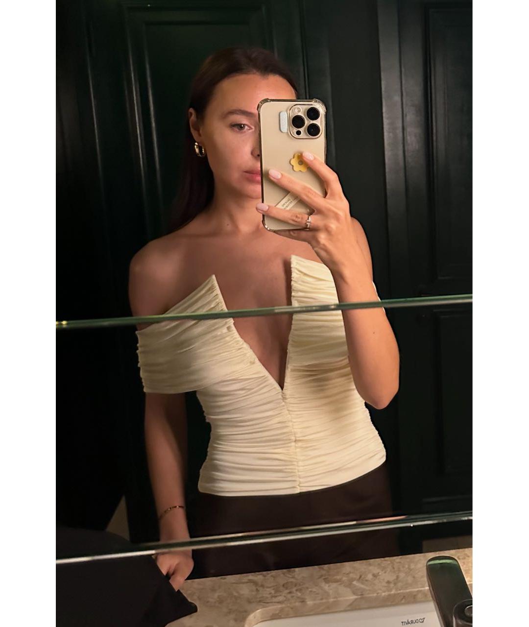 MAGDA BUTRYM Бежевая вискозная блузы, фото 6