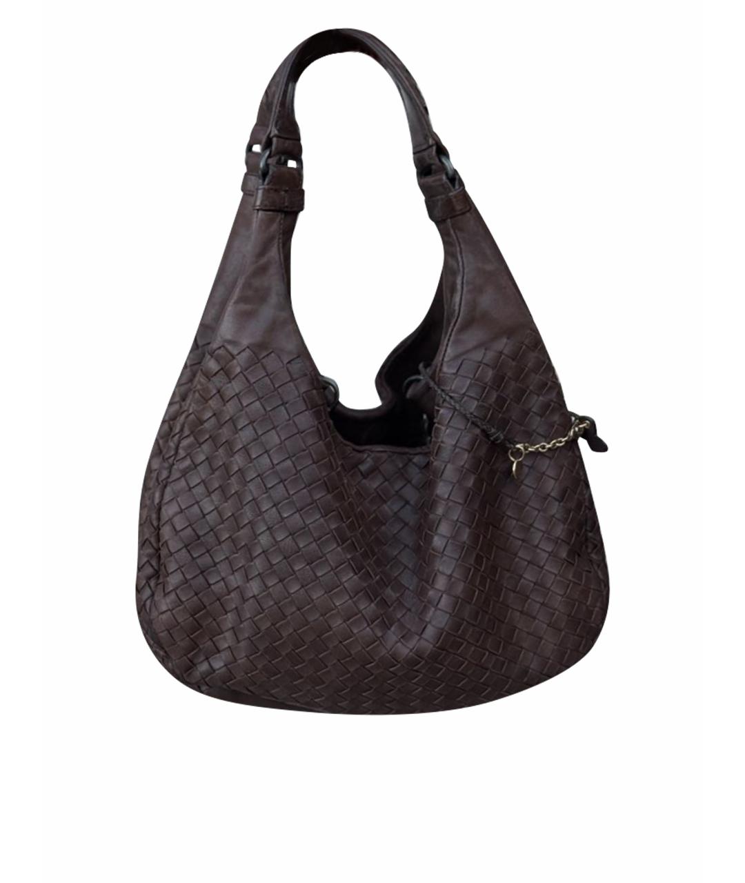 BOTTEGA VENETA Коричневая кожаная сумка через плечо, фото 1