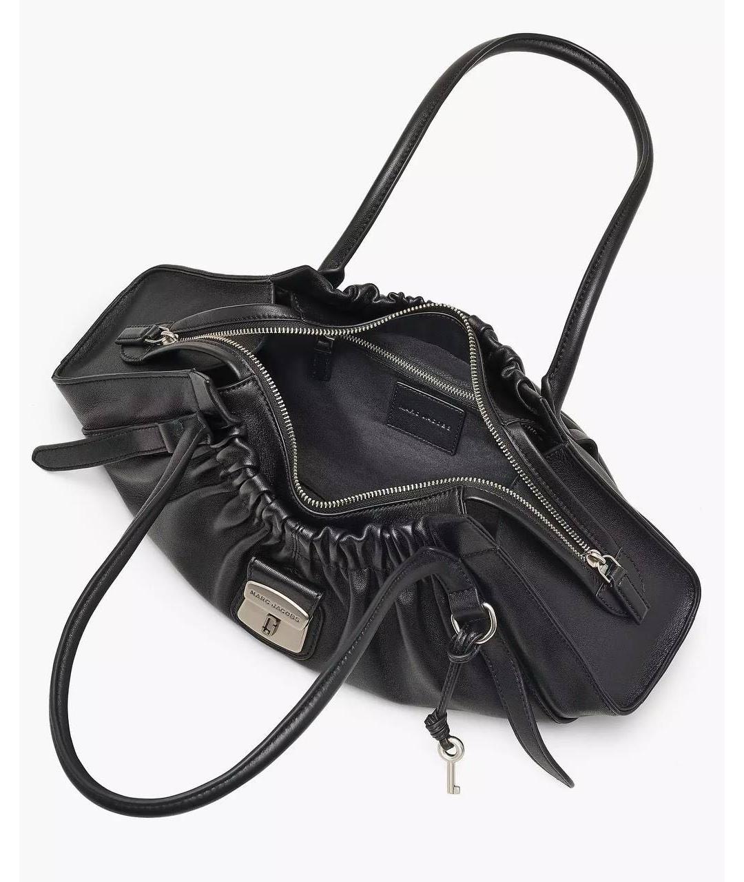 MARC JACOBS Черная кожаная сумка с короткими ручками, фото 3