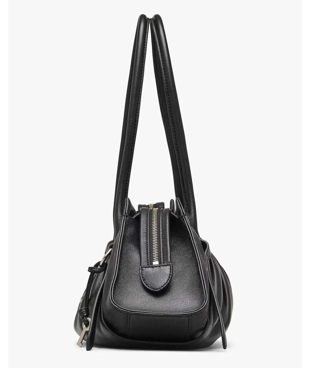 MARC JACOBS Черная кожаная сумка с короткими ручками, фото 4