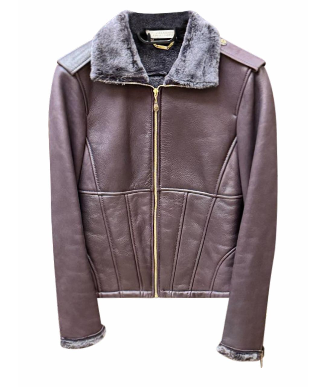VERSACE Фиолетовая кожаная дубленка, фото 1