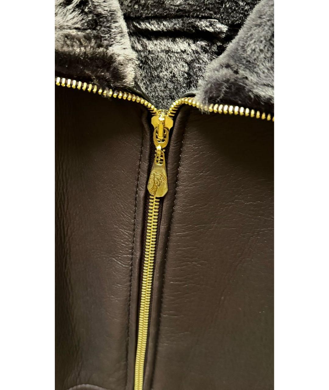 VERSACE Фиолетовая кожаная дубленка, фото 6