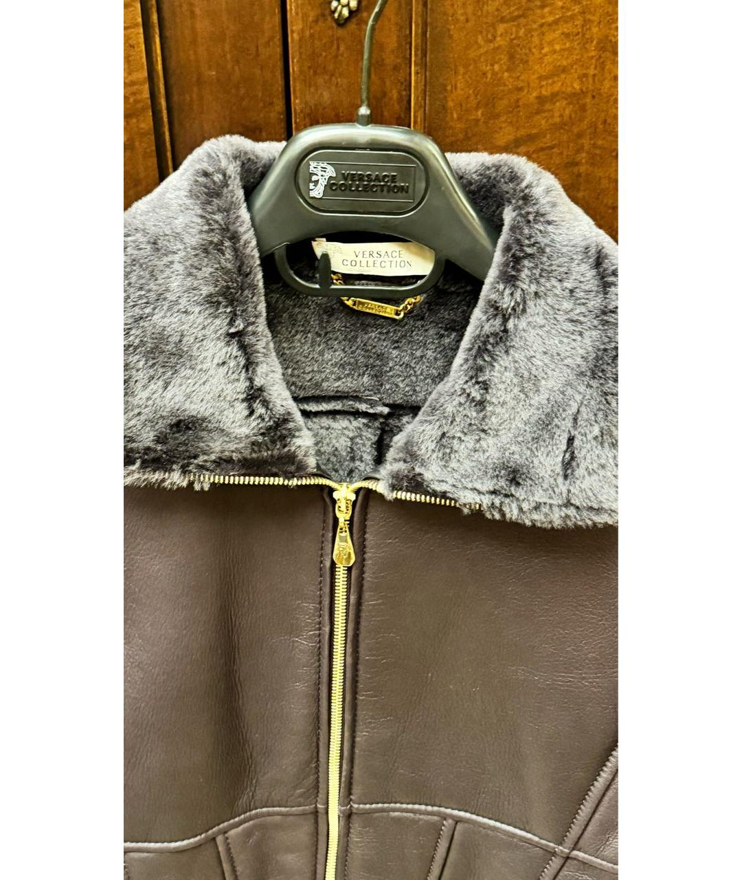 VERSACE Фиолетовая кожаная дубленка, фото 4