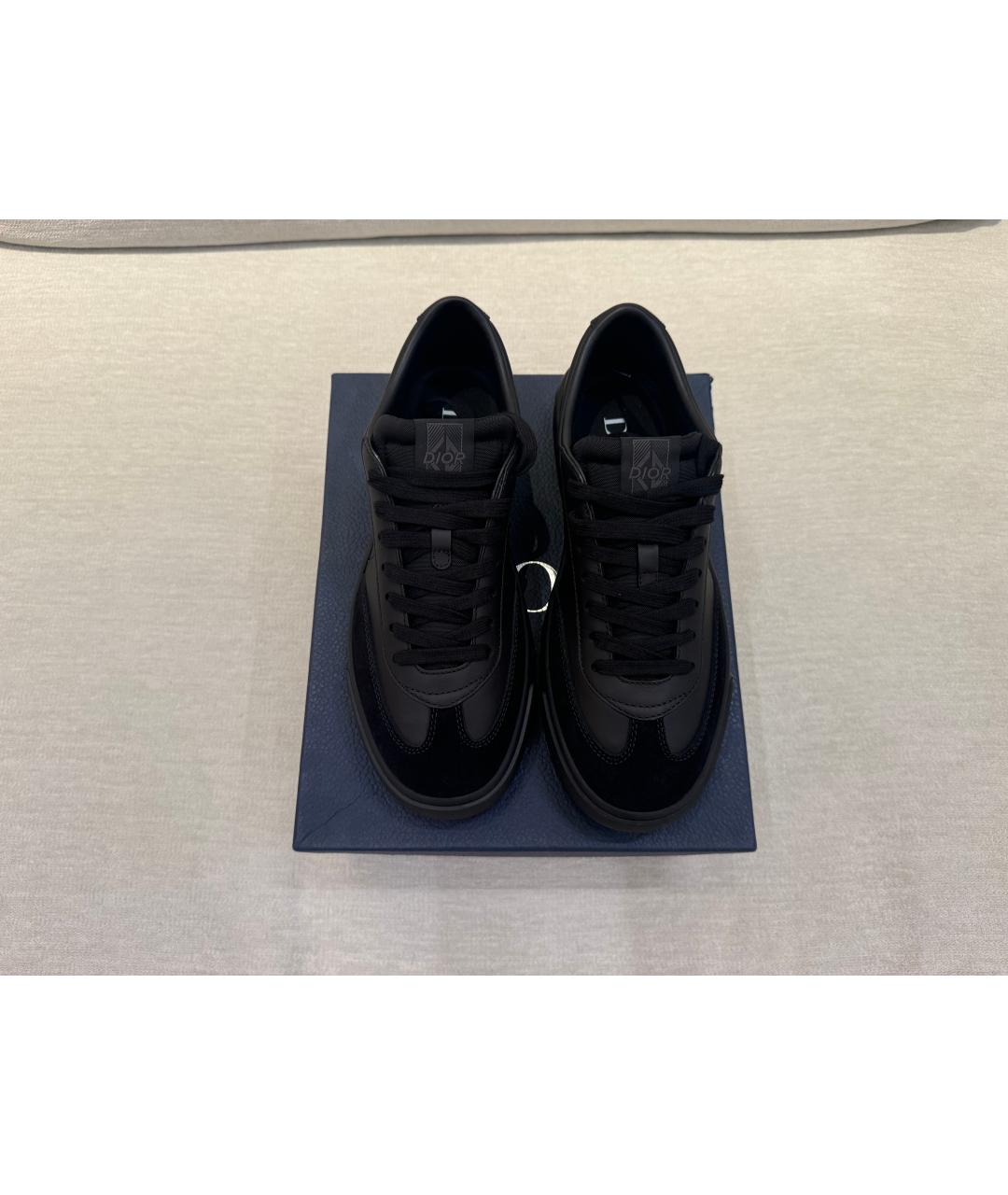 CHRISTIAN DIOR Черные кожаные низкие кроссовки / кеды, фото 4