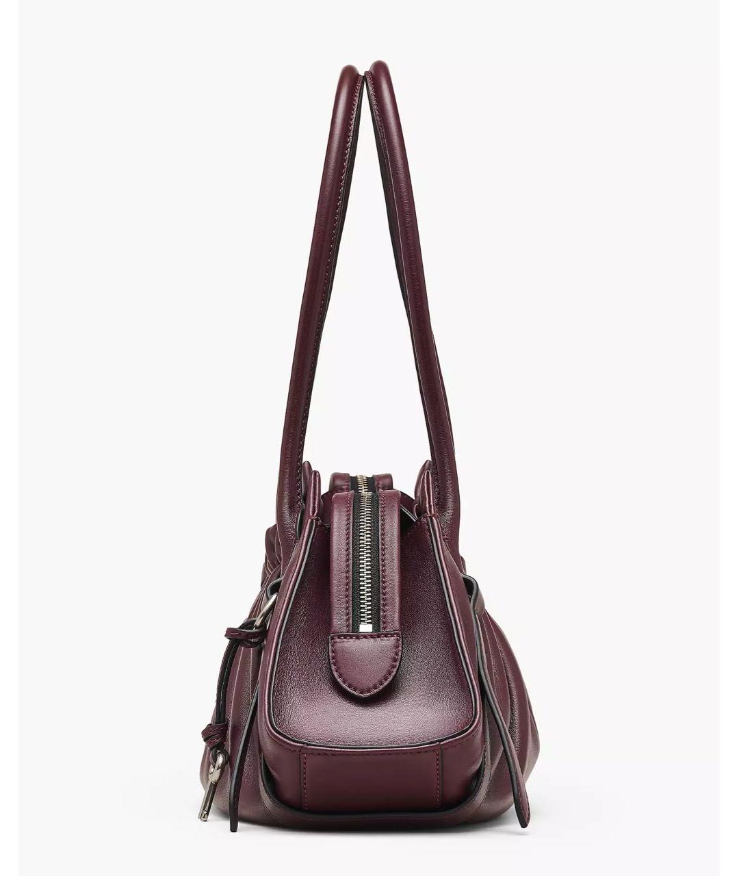 MARC JACOBS Бордовая кожаная сумка с короткими ручками, фото 4