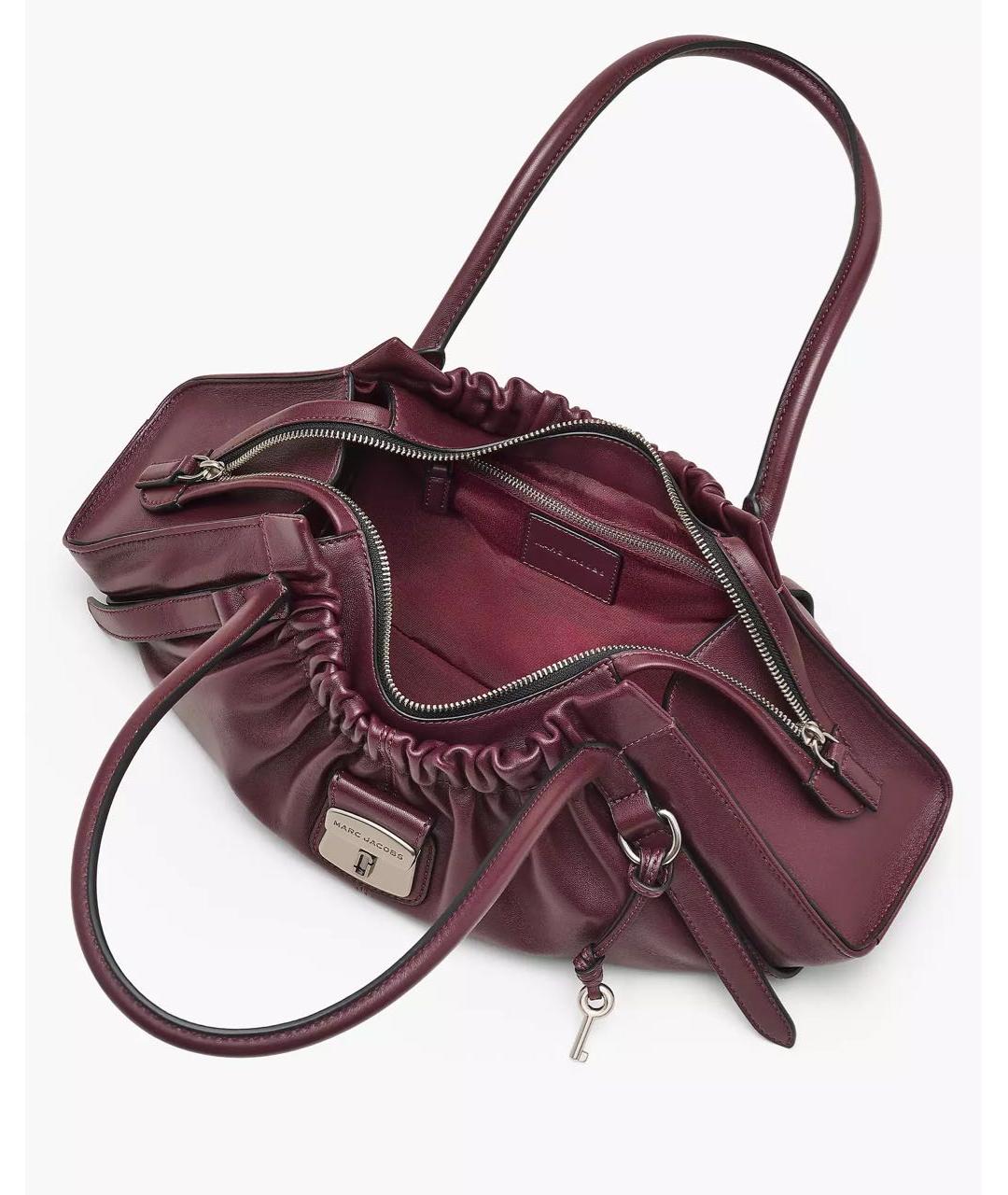 MARC JACOBS Бордовая кожаная сумка с короткими ручками, фото 3