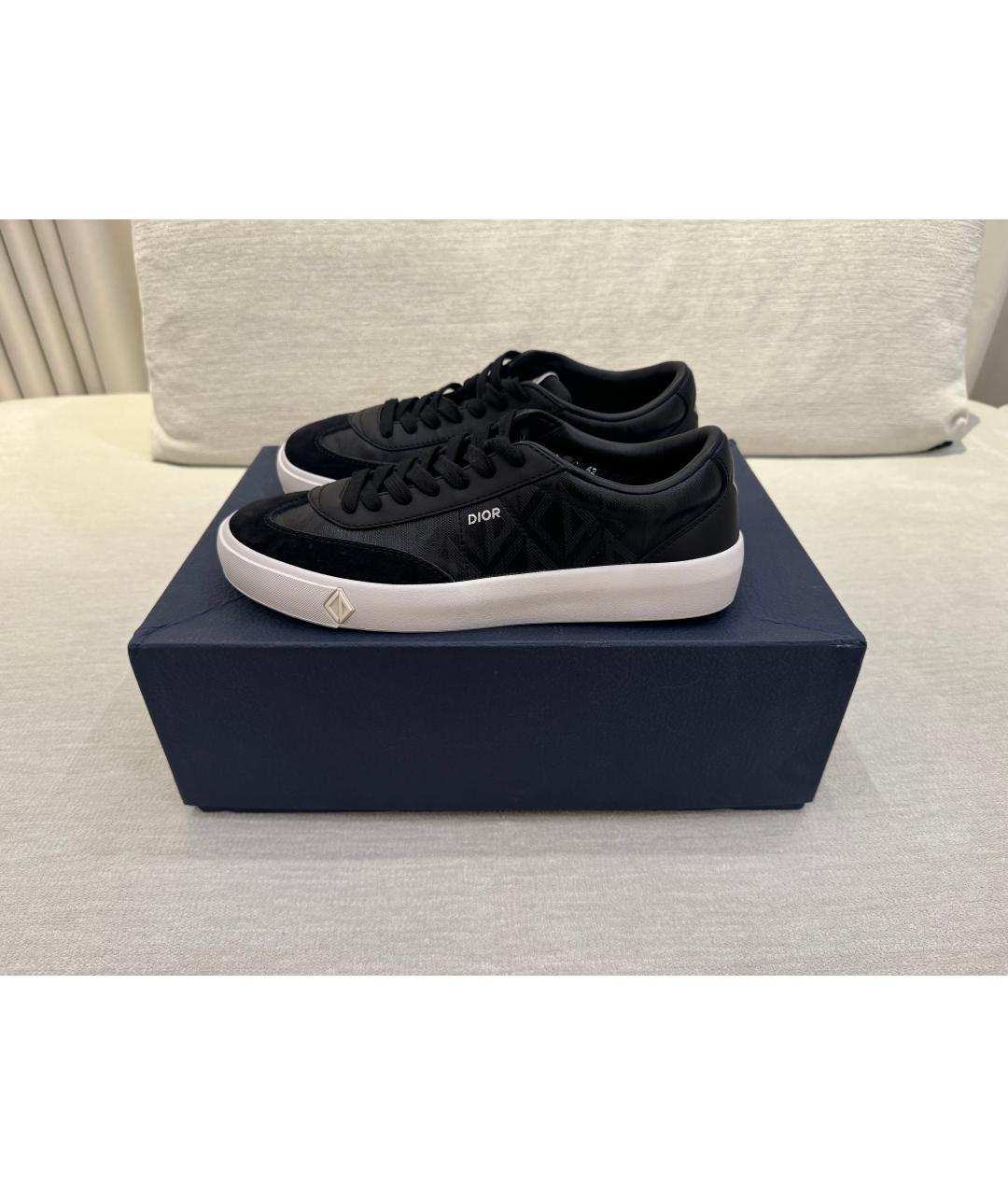 CHRISTIAN DIOR Черные кожаные низкие кроссовки / кеды, фото 6