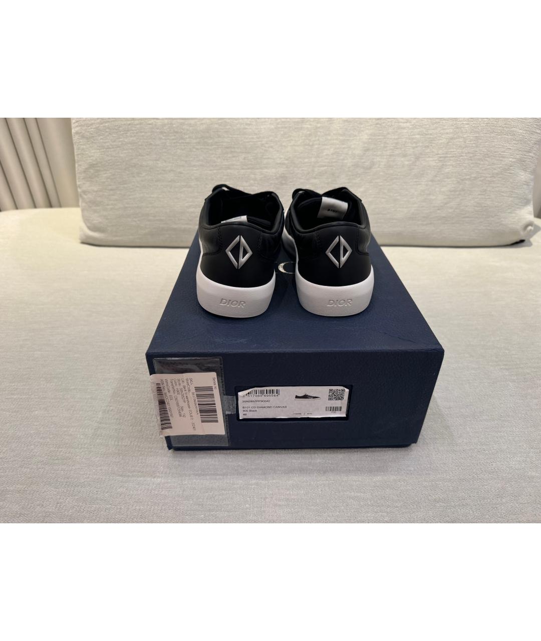 CHRISTIAN DIOR Черные кожаные низкие кроссовки / кеды, фото 3