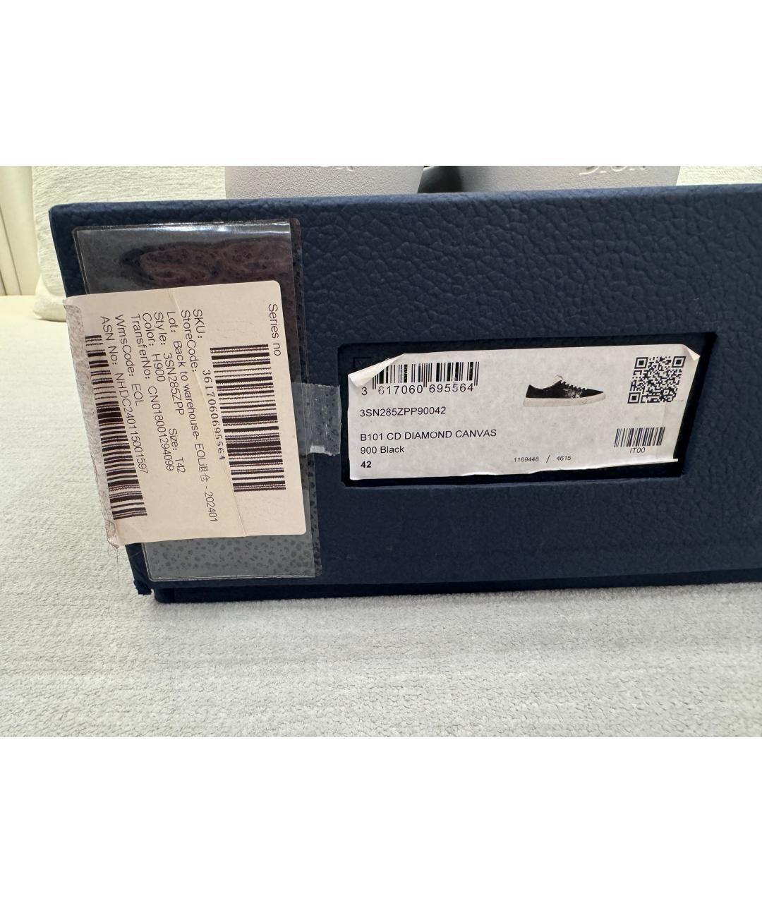 CHRISTIAN DIOR Черные кожаные низкие кроссовки / кеды, фото 5