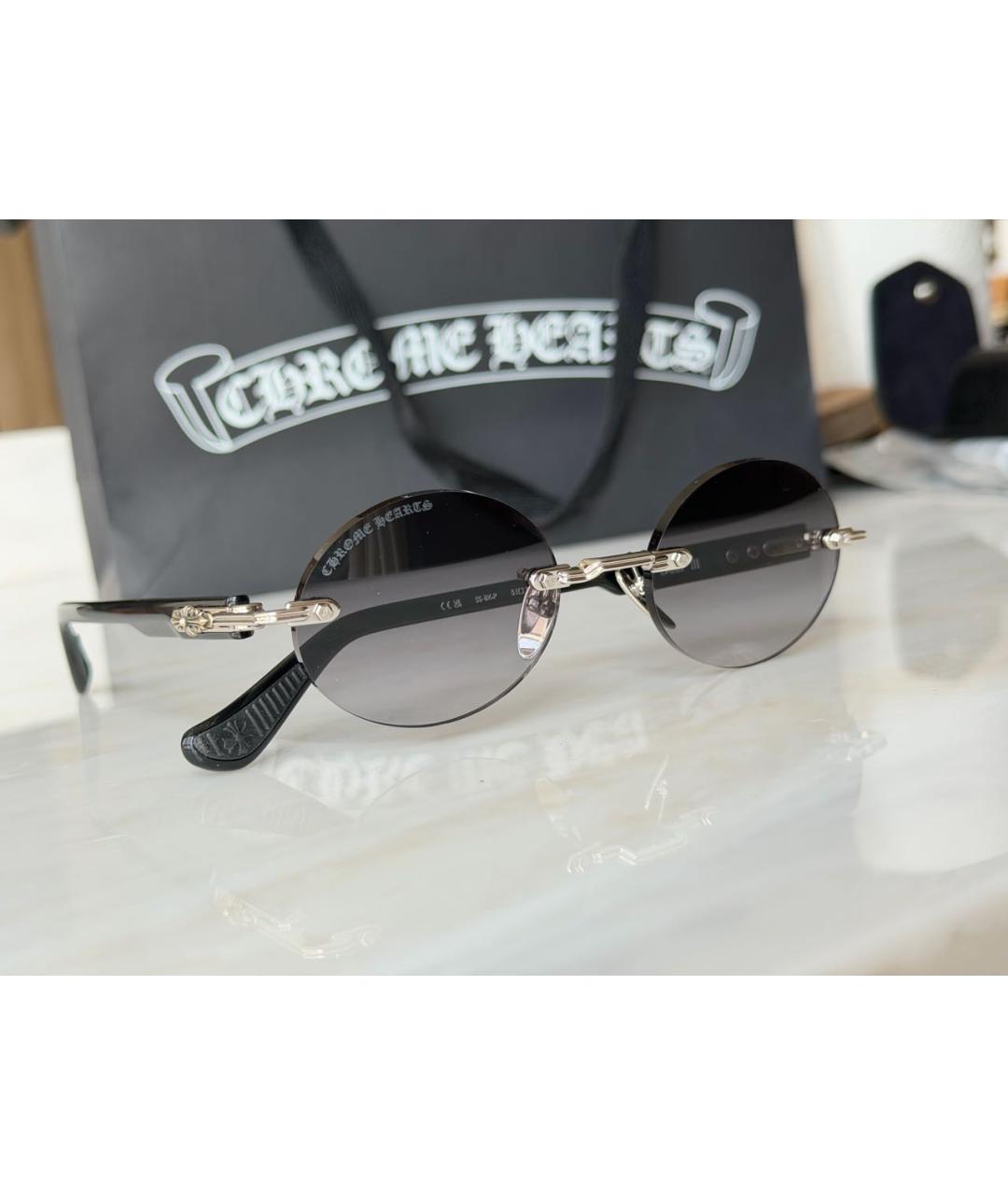 CHROME HEARTS Черные металлические солнцезащитные очки, фото 3