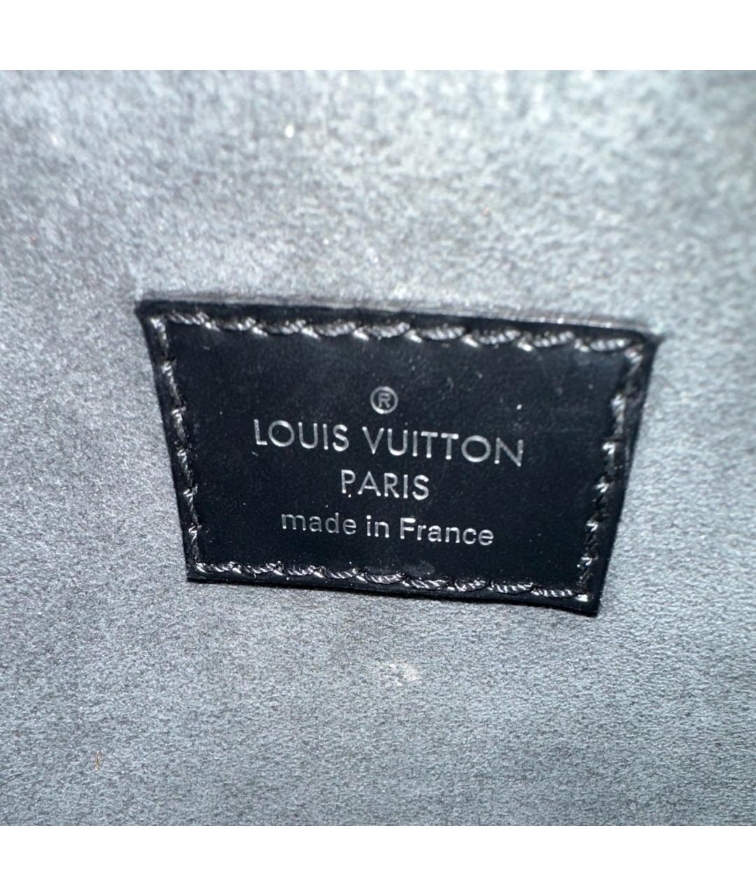 LOUIS VUITTON Черная кожаная сумка с короткими ручками, фото 3