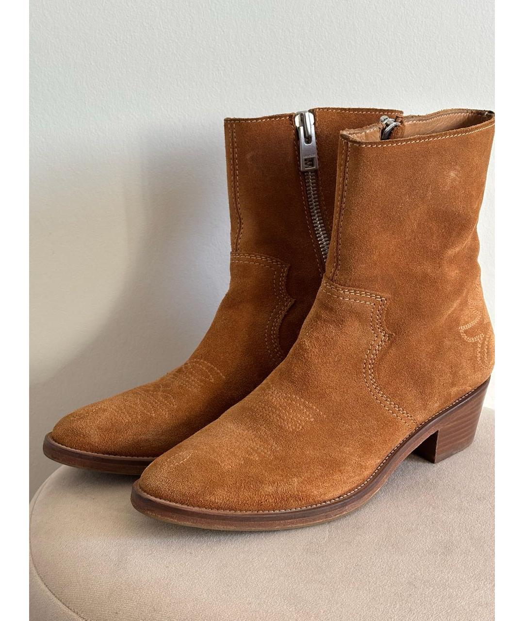 ZADIG & VOLTAIRE Горчичные замшевые сапоги, фото 2