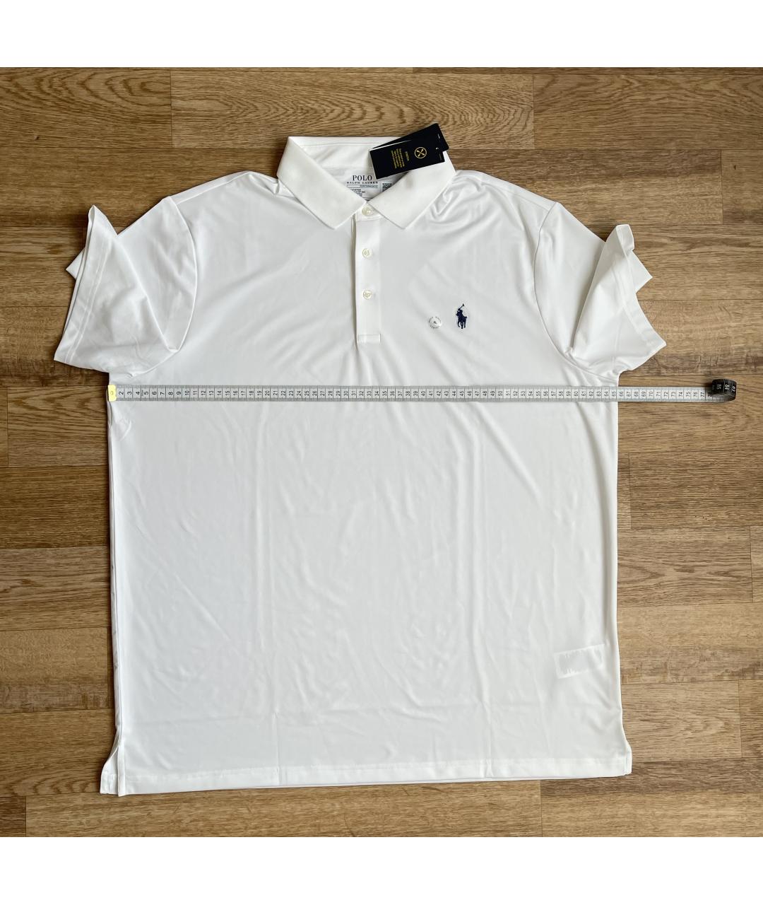 POLO RALPH LAUREN Белое синтетическое поло с коротким рукавом, фото 8