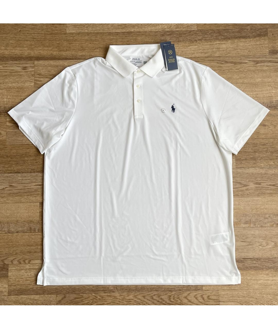 POLO RALPH LAUREN Белое синтетическое поло с коротким рукавом, фото 2
