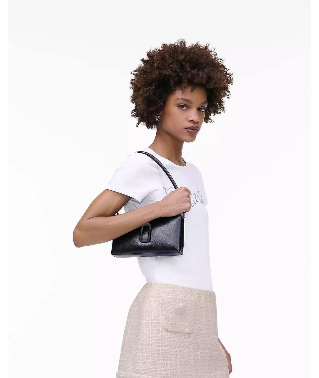 MARC JACOBS Черная кожаная сумка с короткими ручками, фото 5