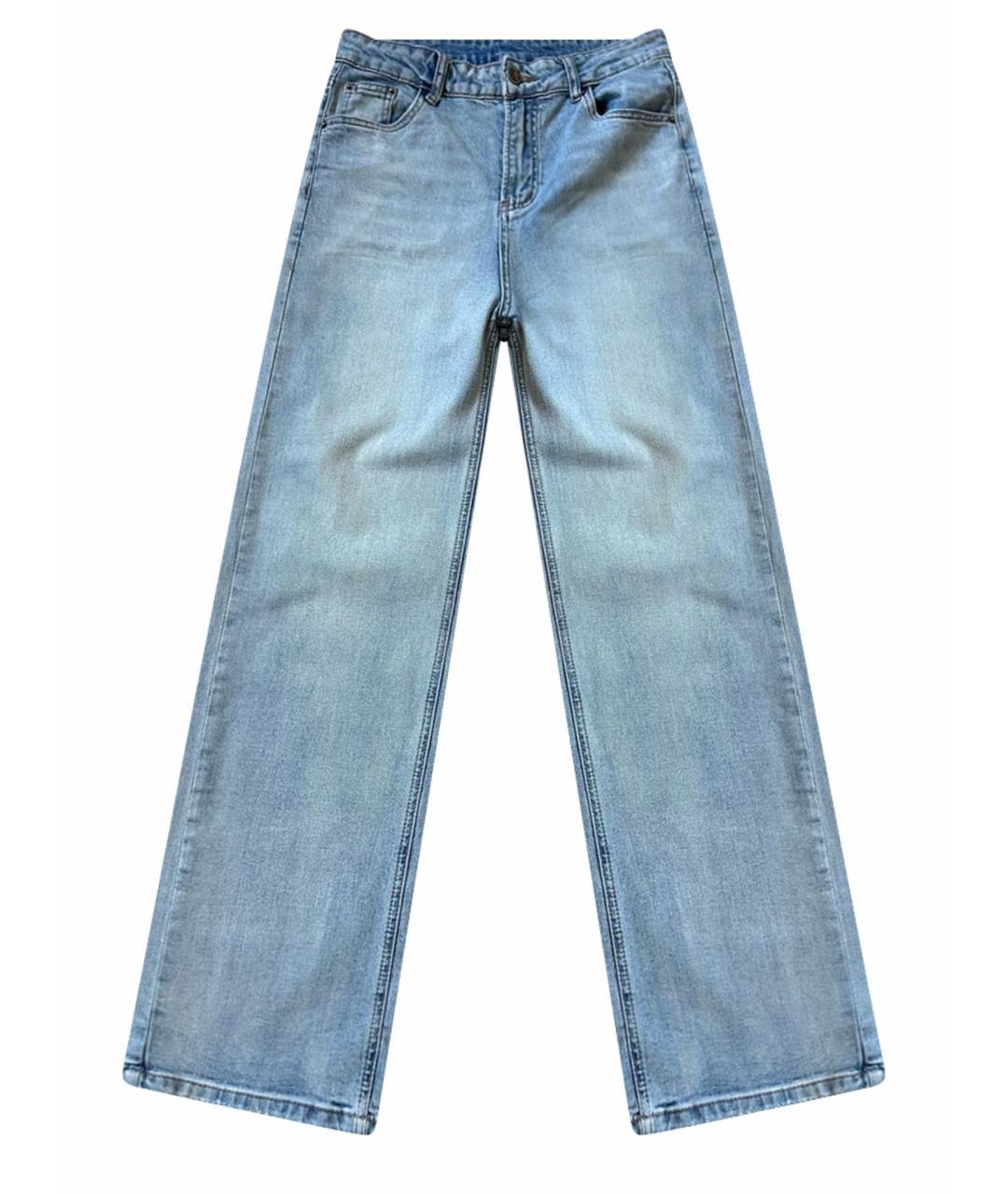 MAISON MARGIELA Голубые хлопковые прямые джинсы, фото 1