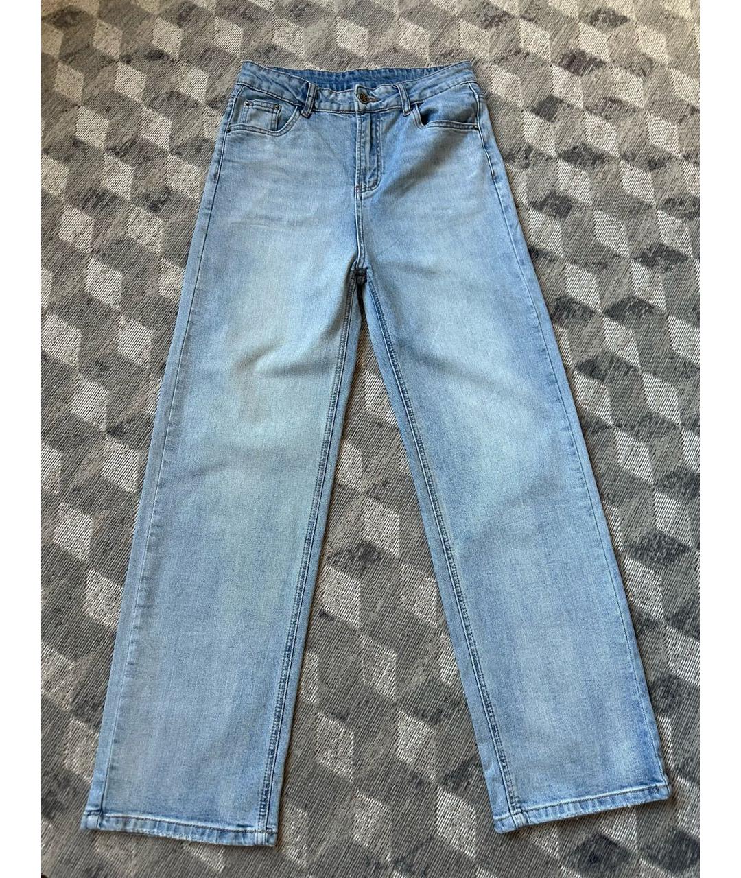 MAISON MARGIELA Голубые хлопковые прямые джинсы, фото 9