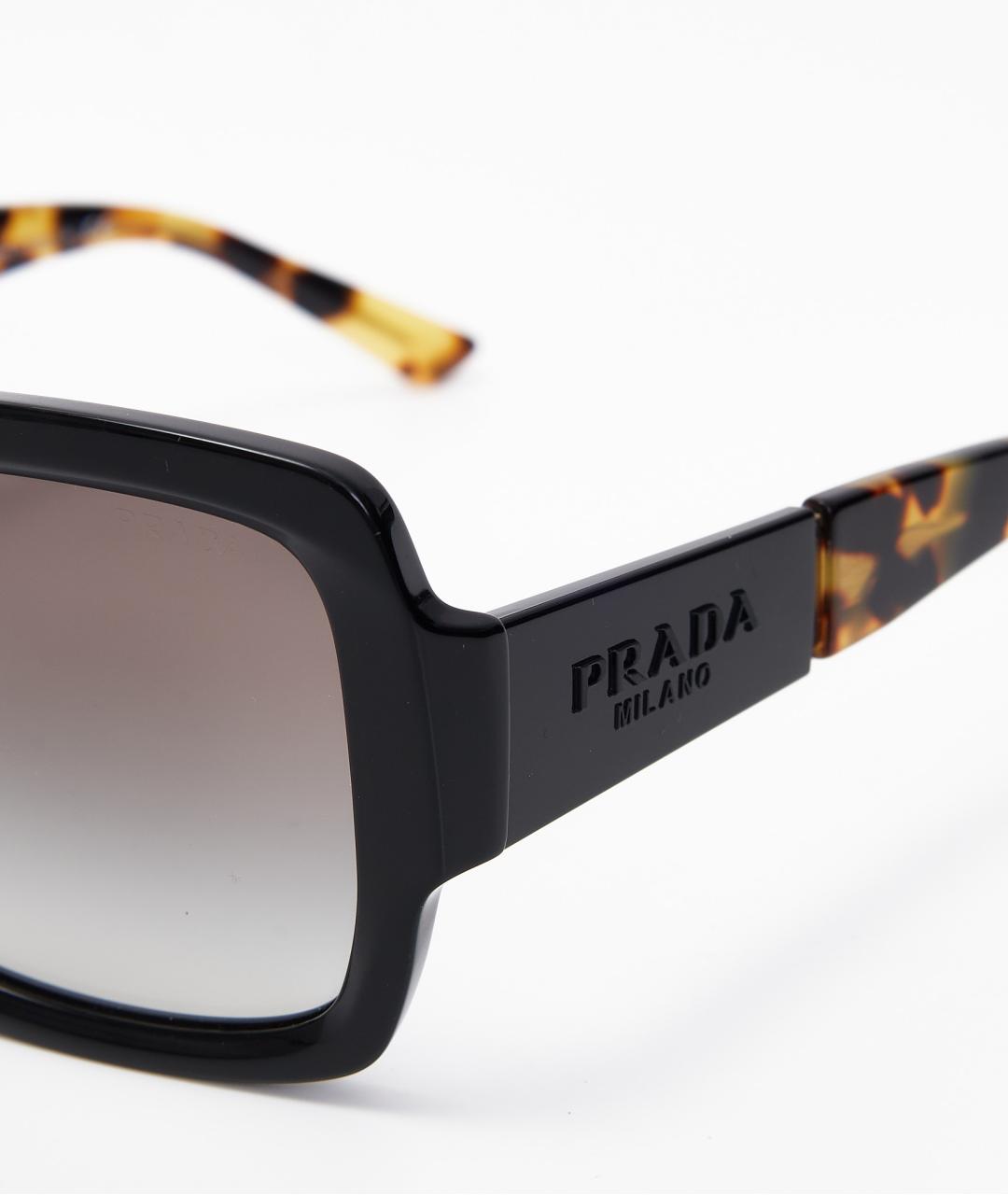 PRADA Черные пластиковые солнцезащитные очки, фото 4