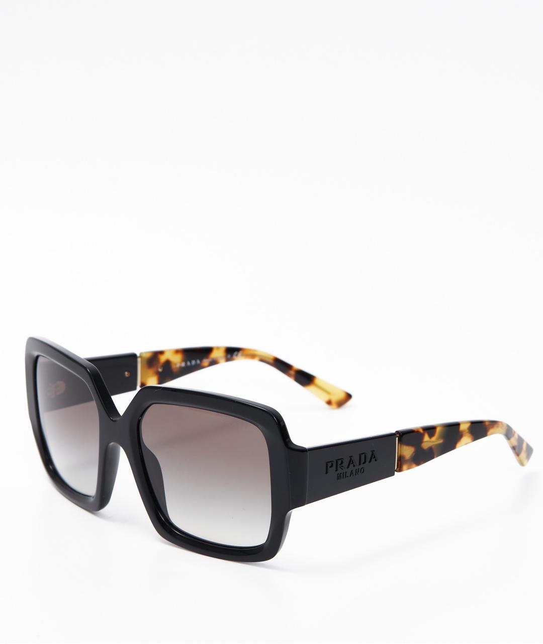 PRADA Черные пластиковые солнцезащитные очки, фото 2