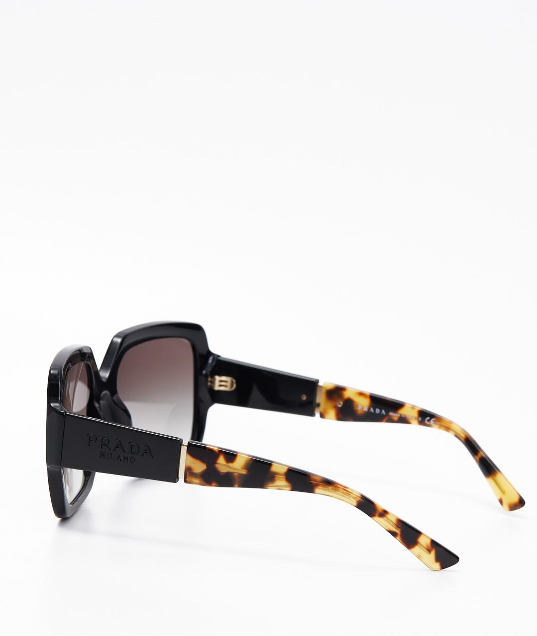 PRADA Черные пластиковые солнцезащитные очки, фото 3