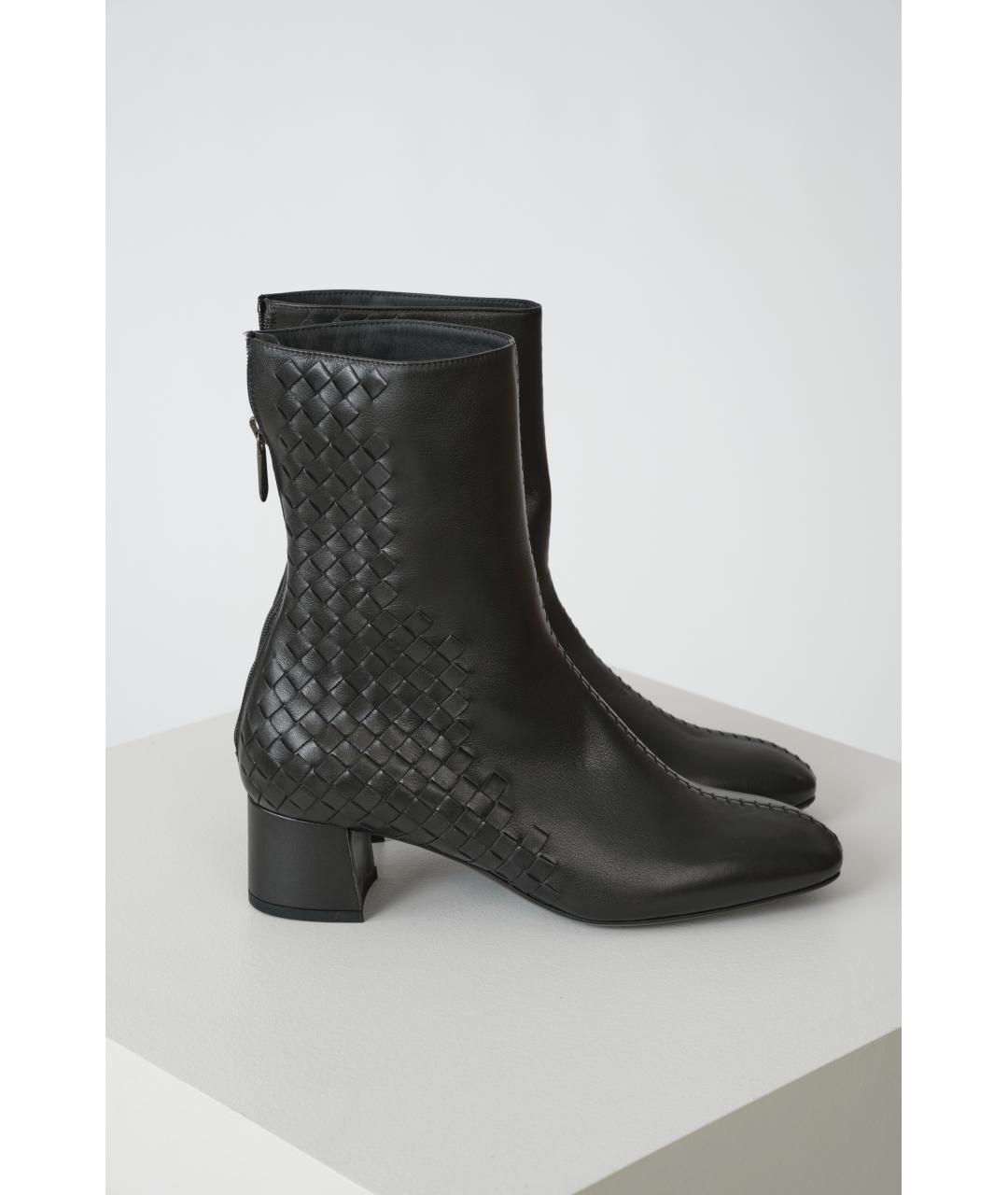 BOTTEGA VENETA Черные кожаные ботильоны, фото 5