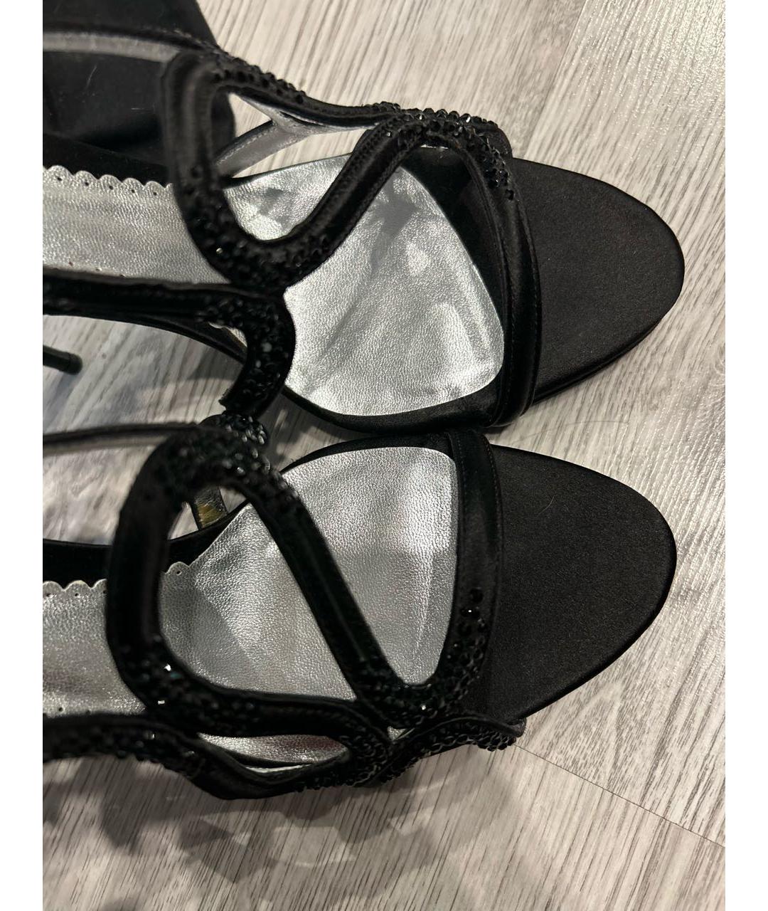 GIORGIO ARMANI Черные кожаные босоножки, фото 3