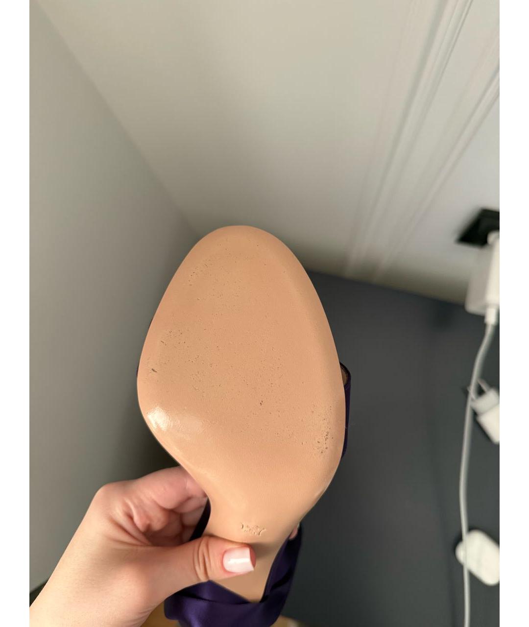 GIANVITO ROSSI Фиолетовые текстильные босоножки, фото 5