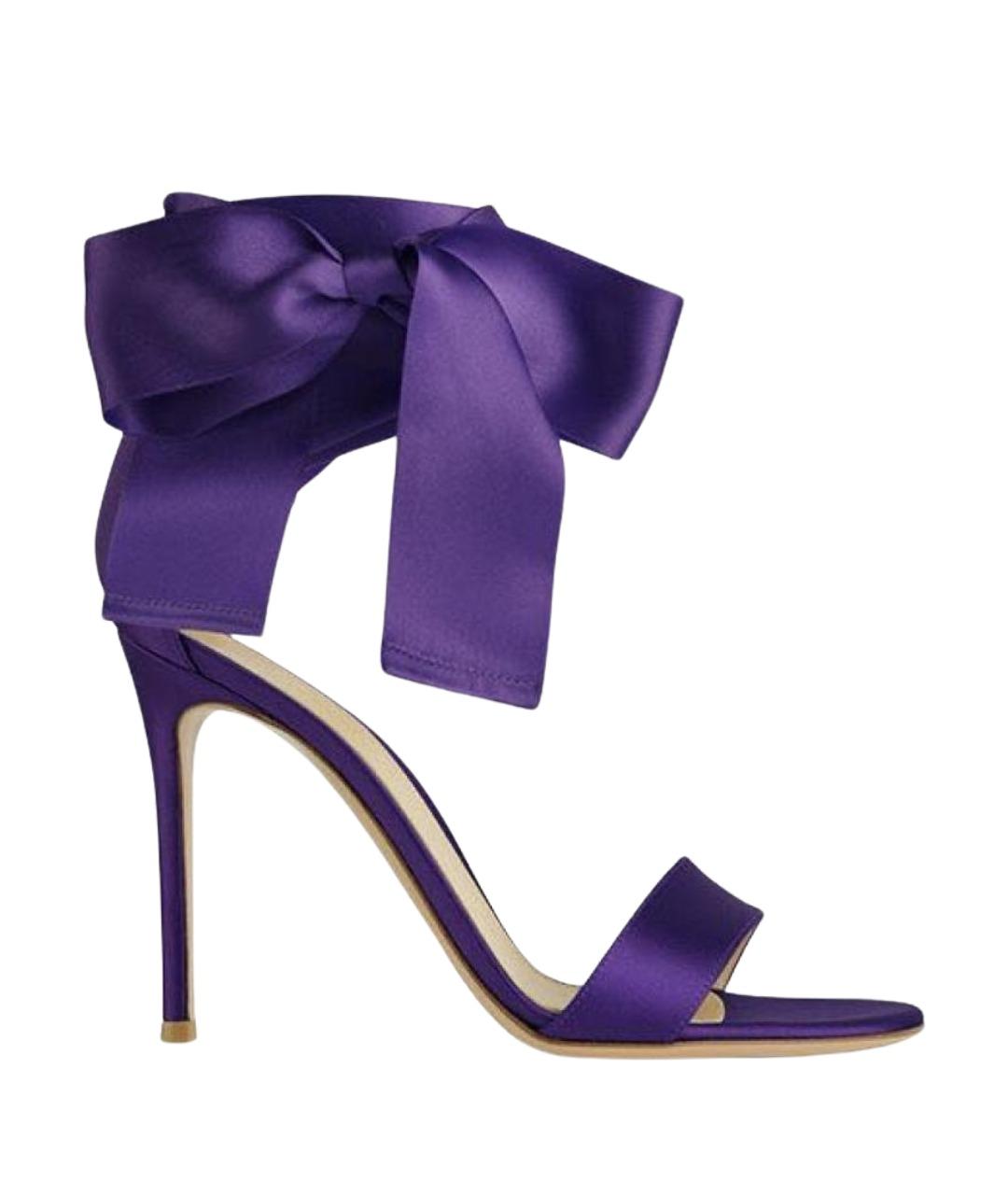 GIANVITO ROSSI Фиолетовые текстильные босоножки, фото 1