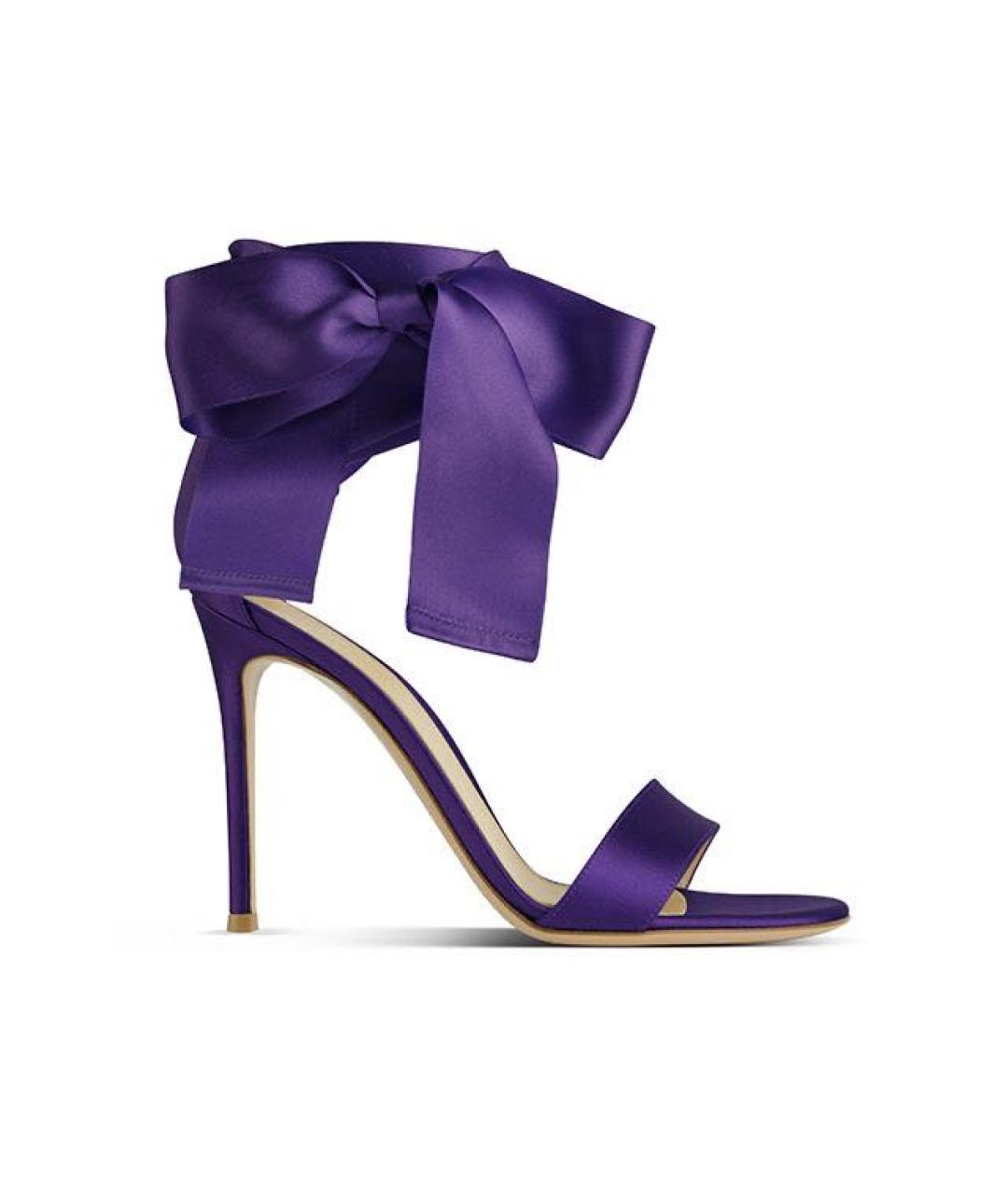 GIANVITO ROSSI Фиолетовые текстильные босоножки, фото 6