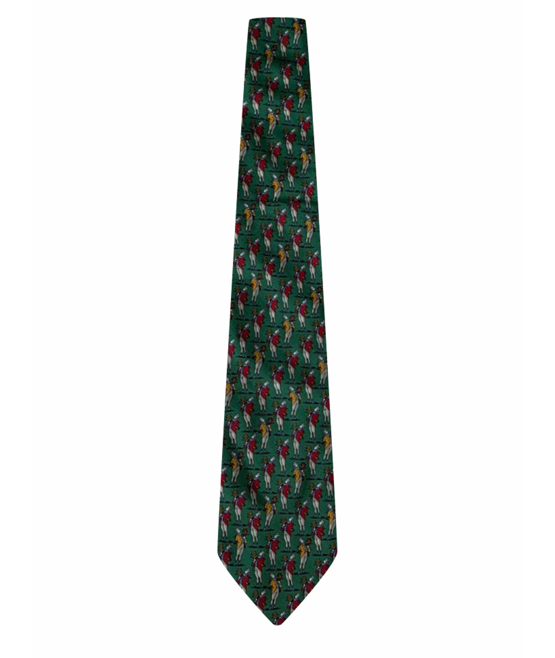 SALVATORE FERRAGAMO Зеленый шелковый галстук, фото 1