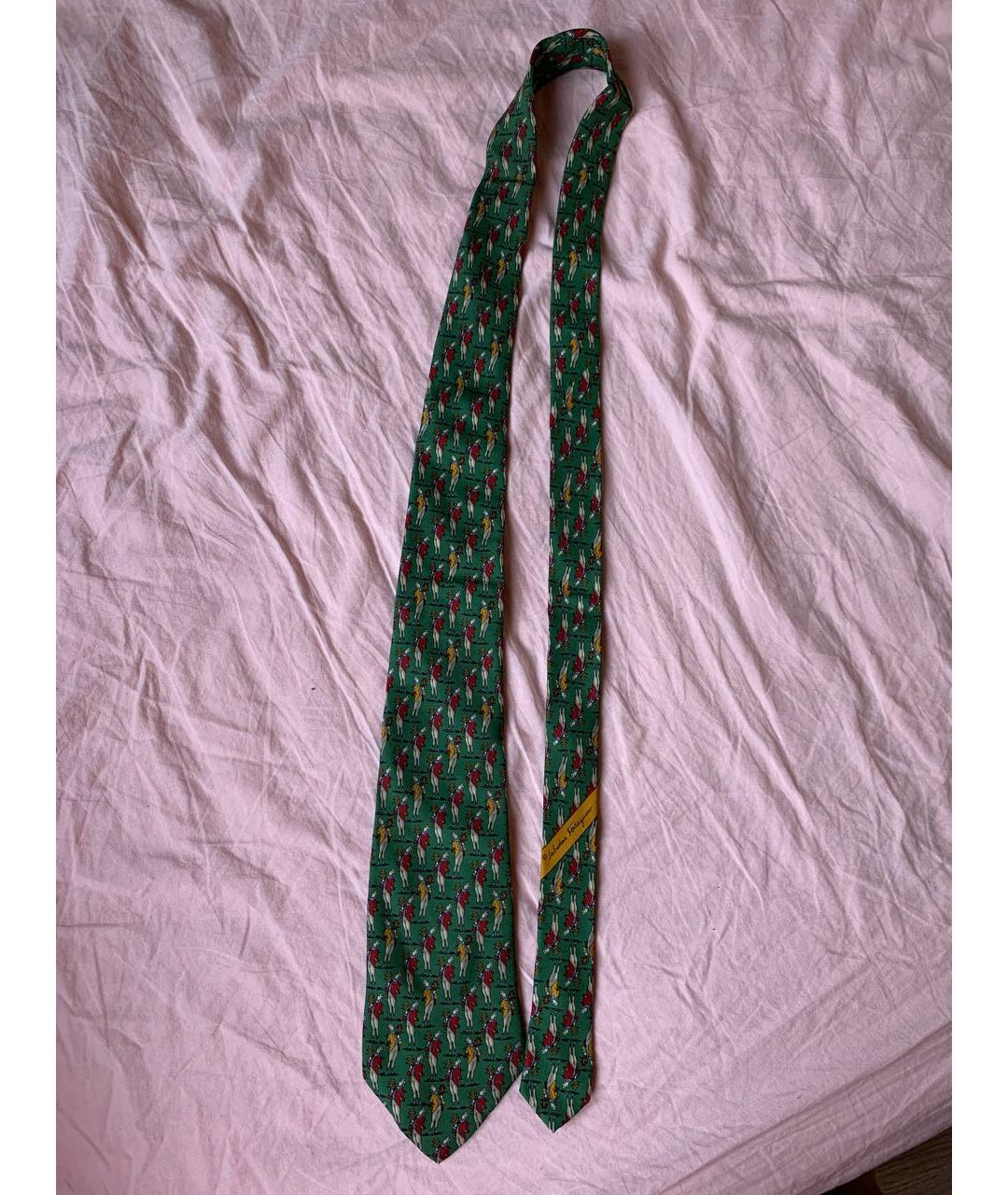 SALVATORE FERRAGAMO Зеленый шелковый галстук, фото 4