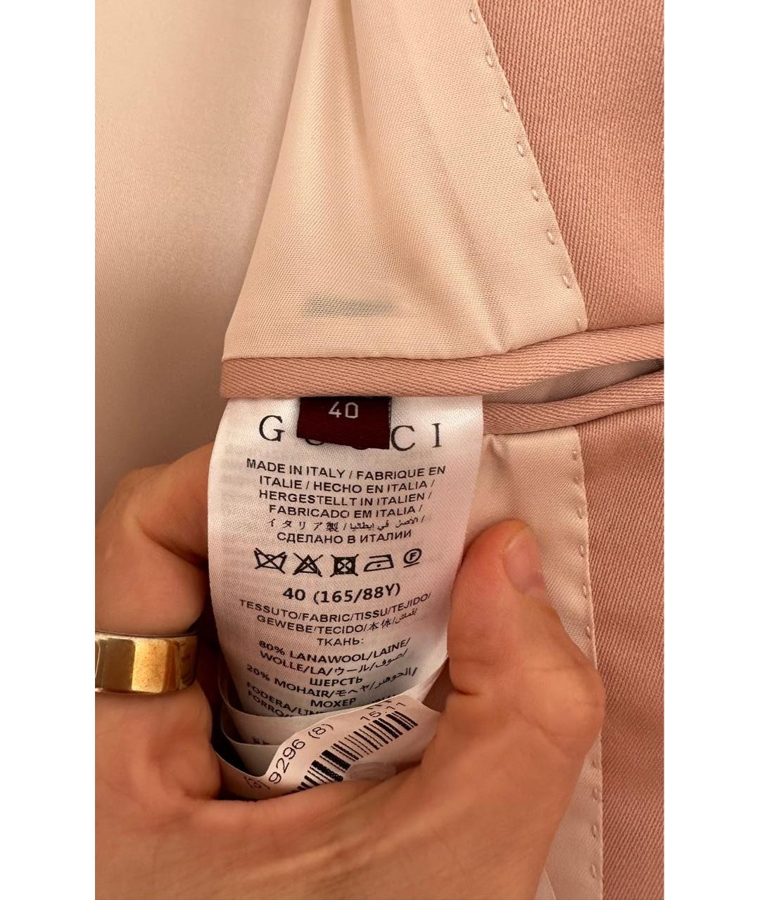 GUCCI Коралловый шерстяной жакет/пиджак, фото 4