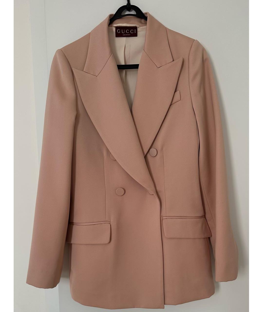 GUCCI Коралловый шерстяной жакет/пиджак, фото 9