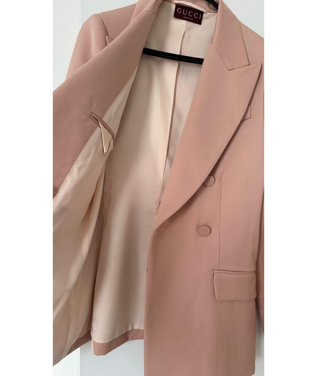 GUCCI Коралловый шерстяной жакет/пиджак, фото 6