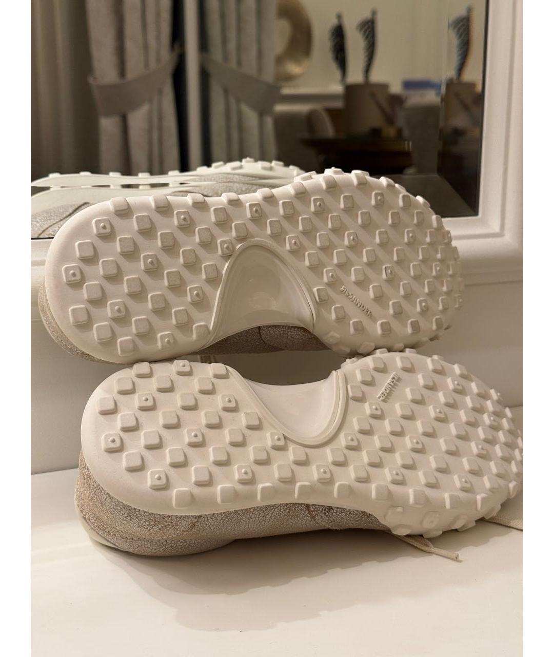 JIL SANDER Бежевые кожаные кроссовки, фото 7