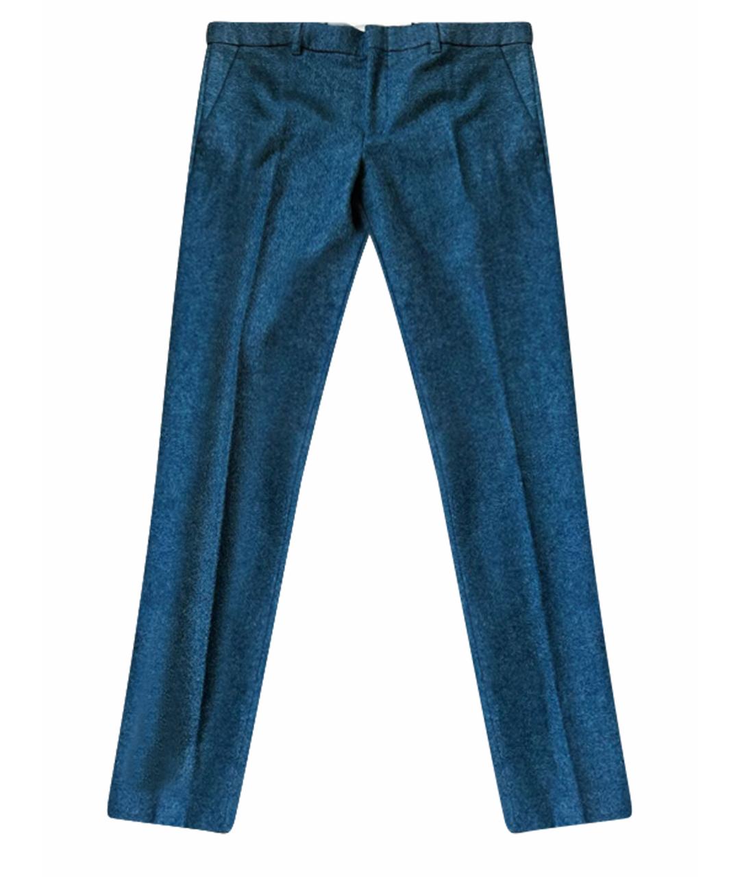 GUCCI Зеленые шерстяные брюки узкие, фото 1
