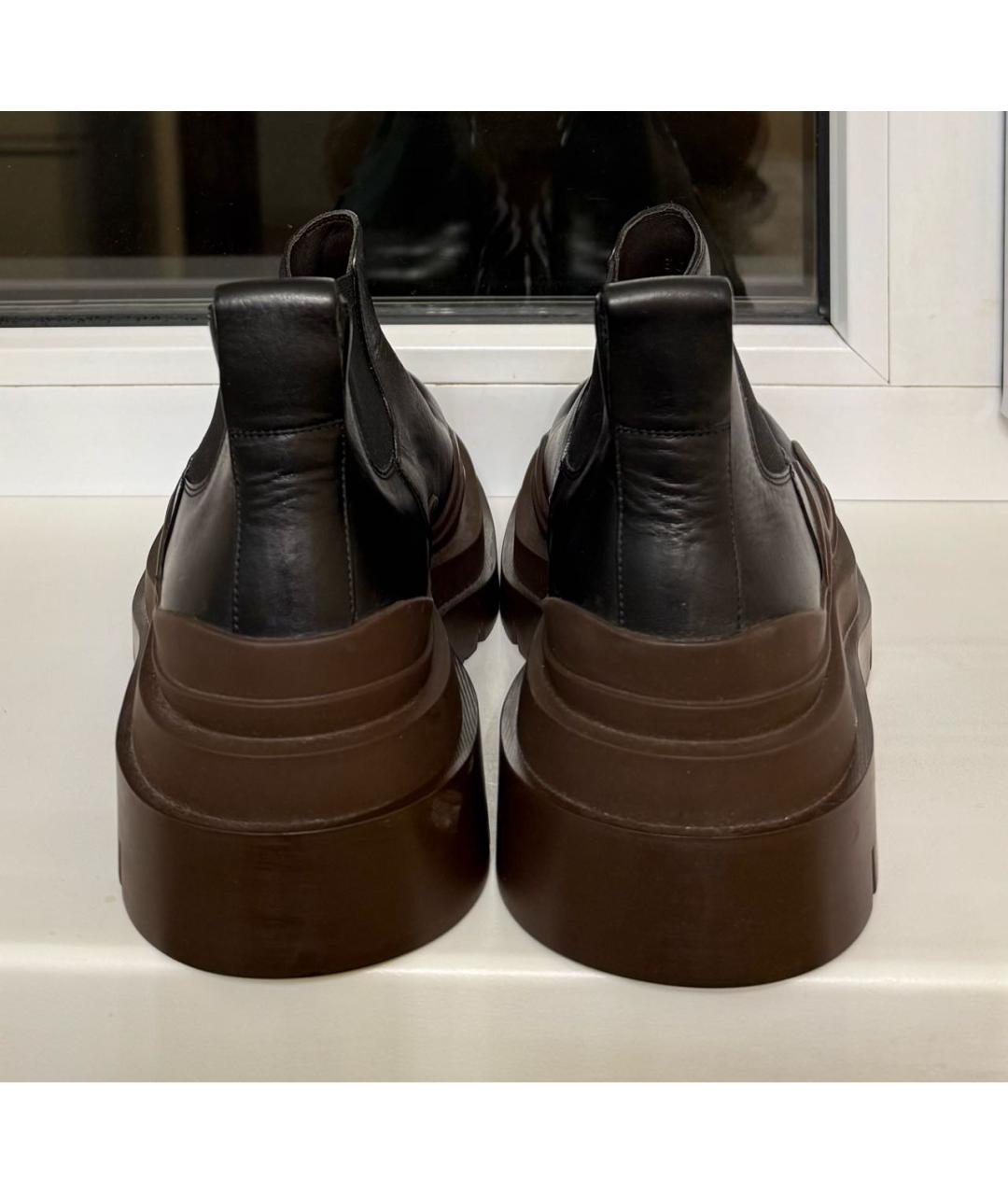 BOTTEGA VENETA Черные кожаные ботинки, фото 4