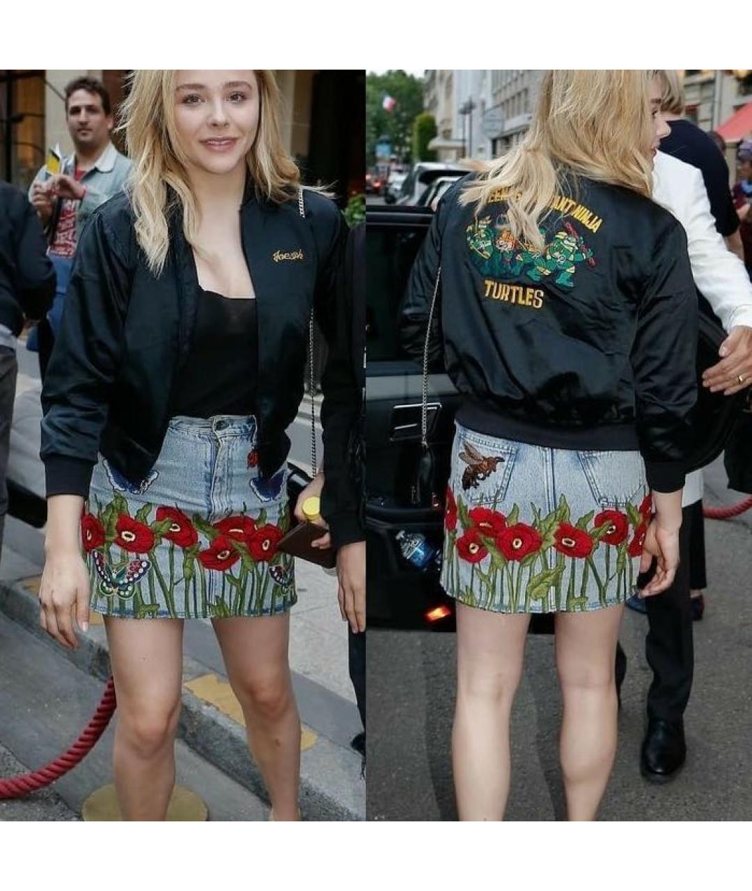 GUCCI Голубая юбка мини, фото 8