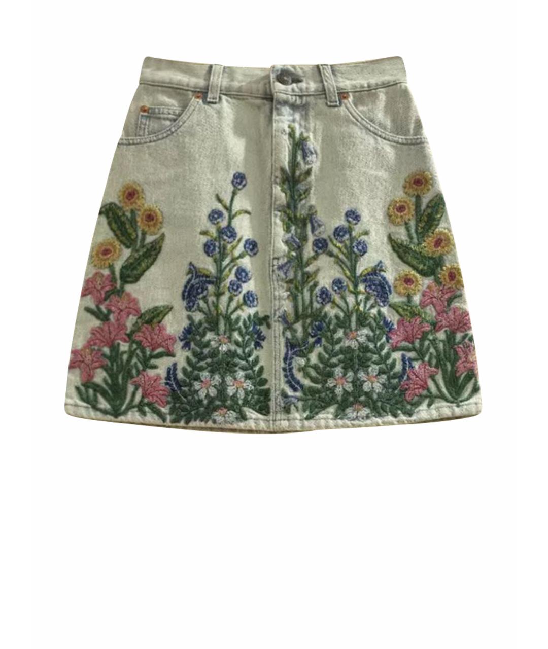 GUCCI Голубая юбка мини, фото 1