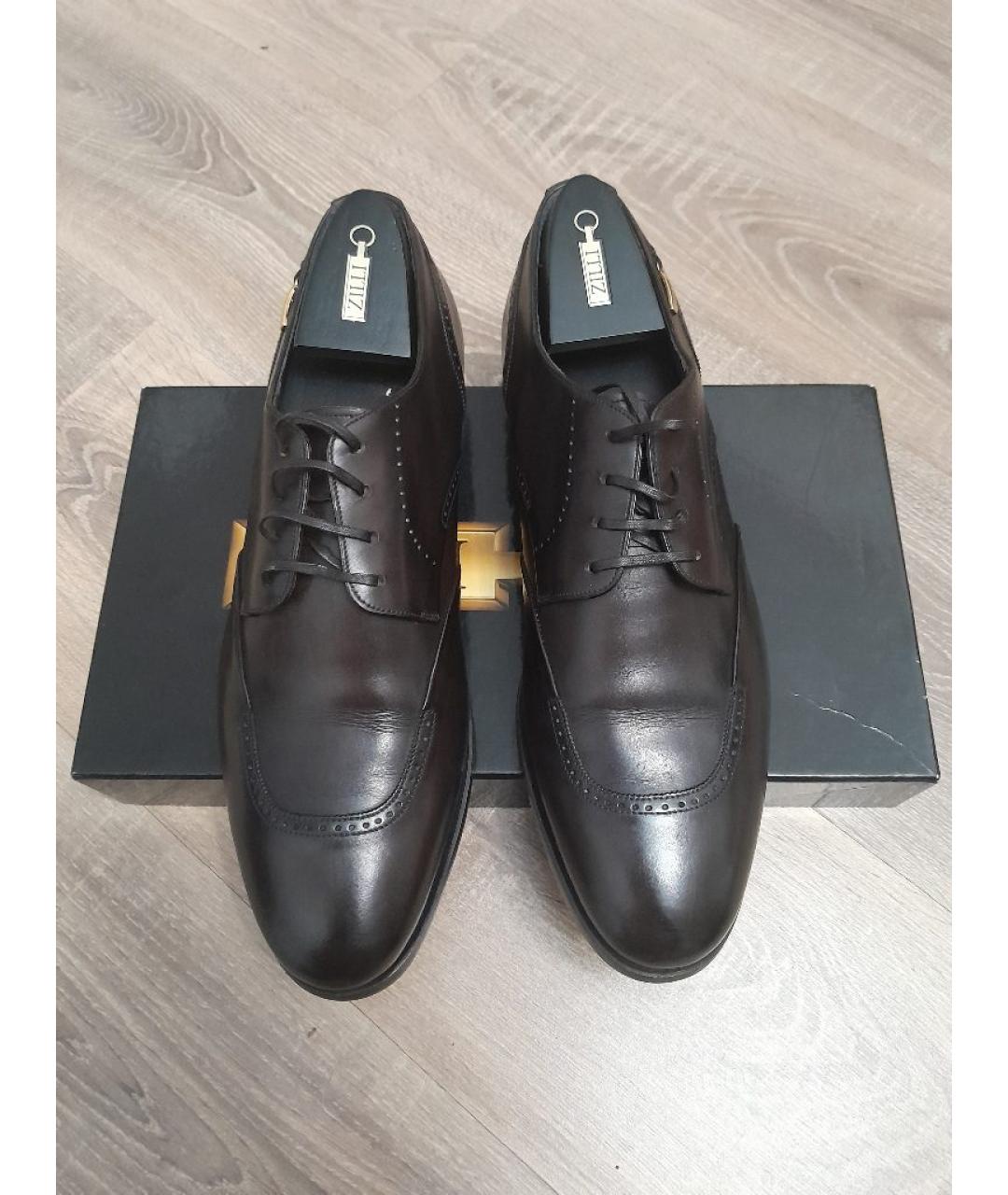ZILLI Коричневые кожаные туфли, фото 8