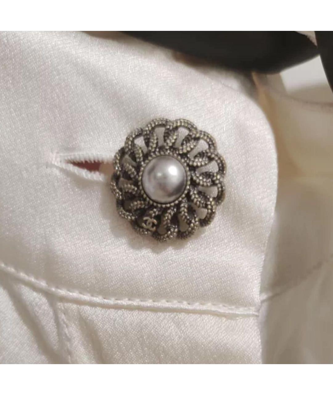 CHANEL Белая шелковая блузы, фото 3