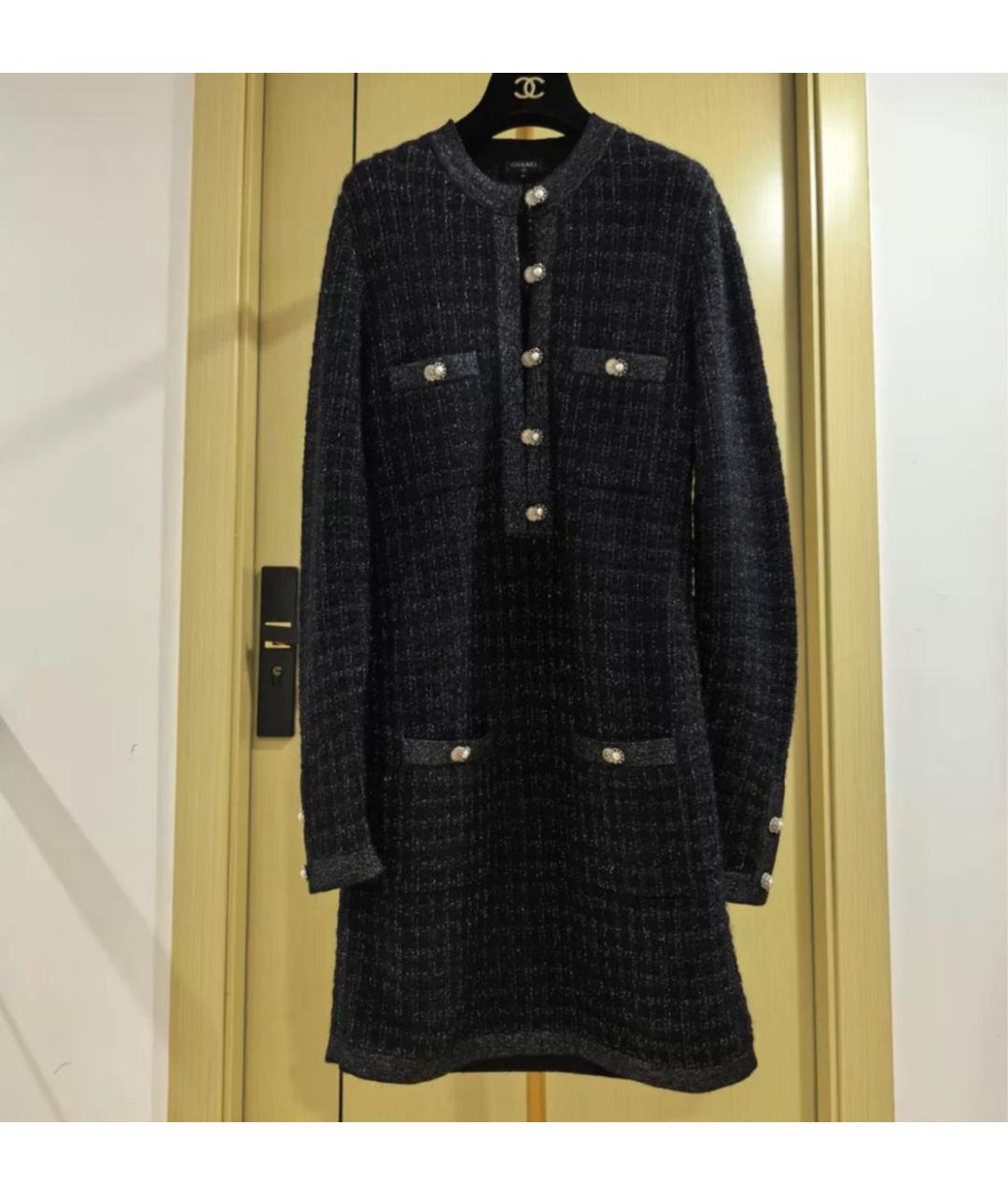 CHANEL Черное твидовое коктейльное платье, фото 9
