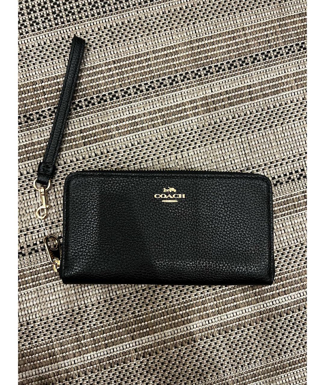 COACH Черный кожаный кошелек, фото 7