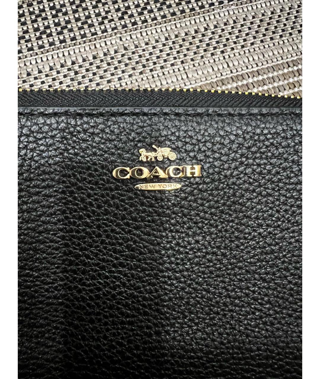 COACH Черный кожаный кошелек, фото 6