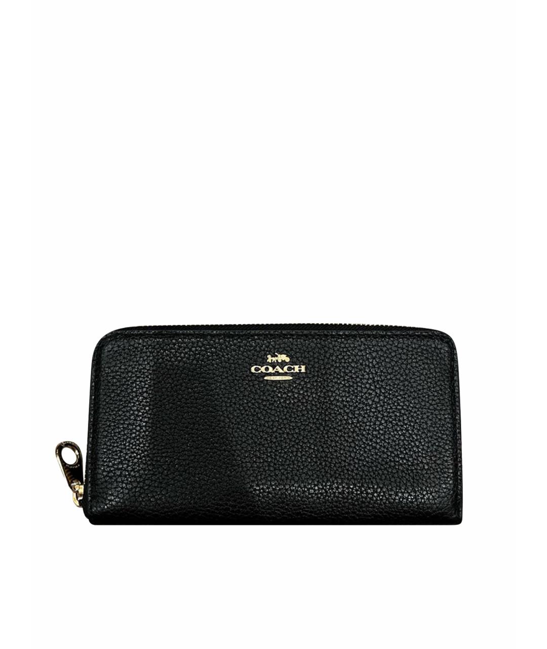 COACH Черный кожаный кошелек, фото 1