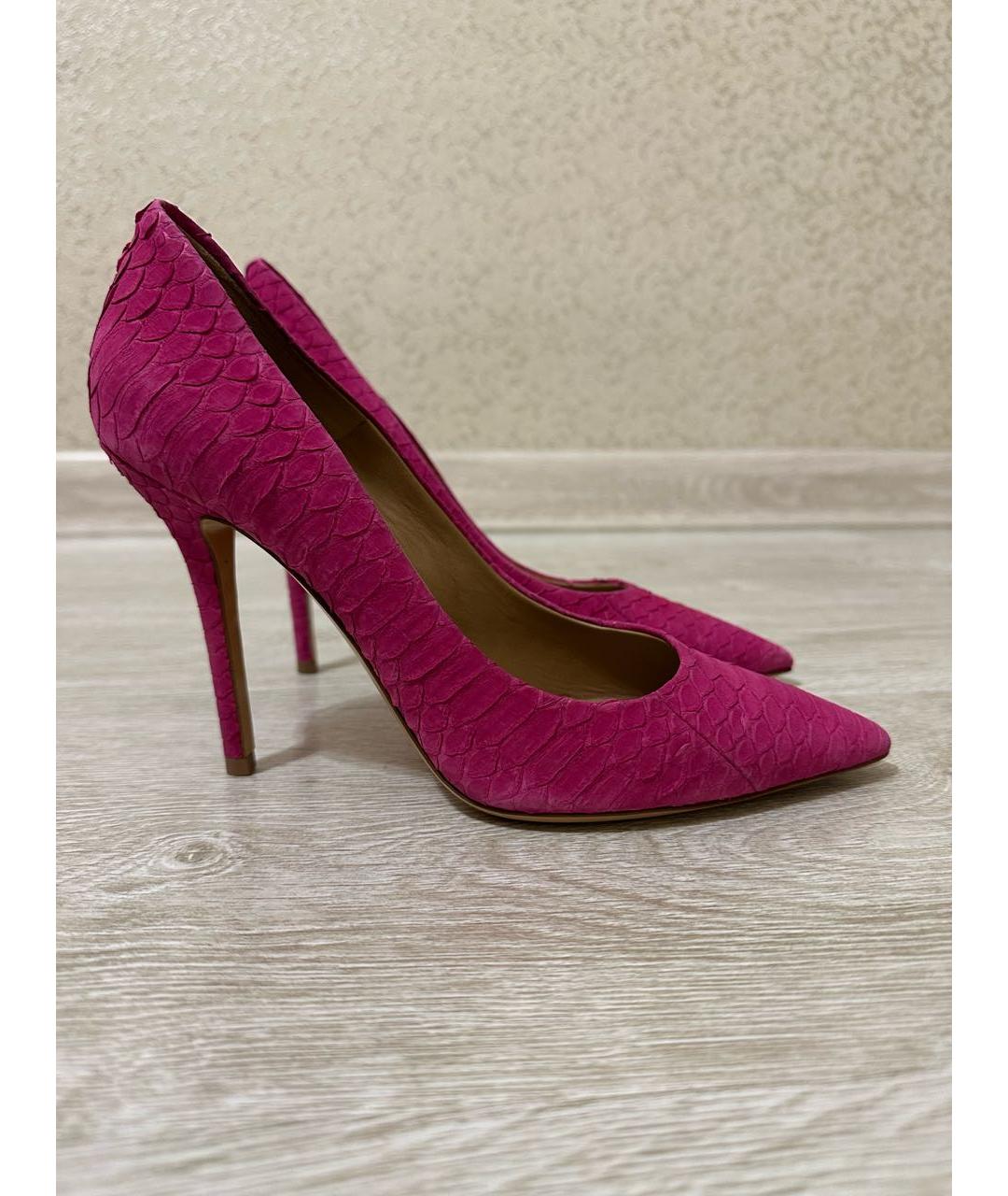 FERRAGAMO Фуксия замшевые туфли, фото 9