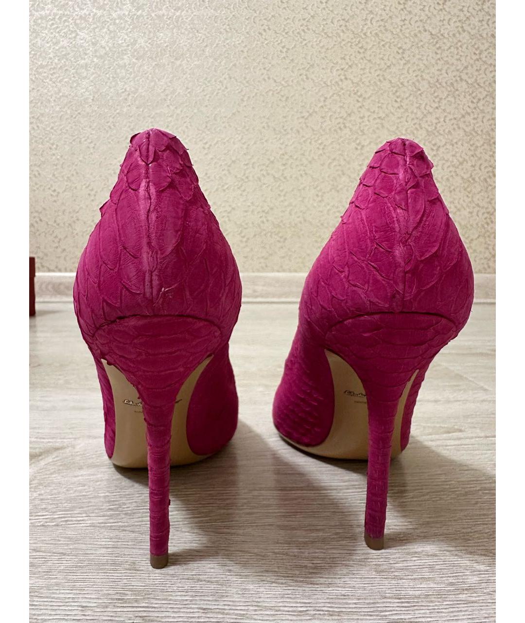 FERRAGAMO Фуксия замшевые туфли, фото 4