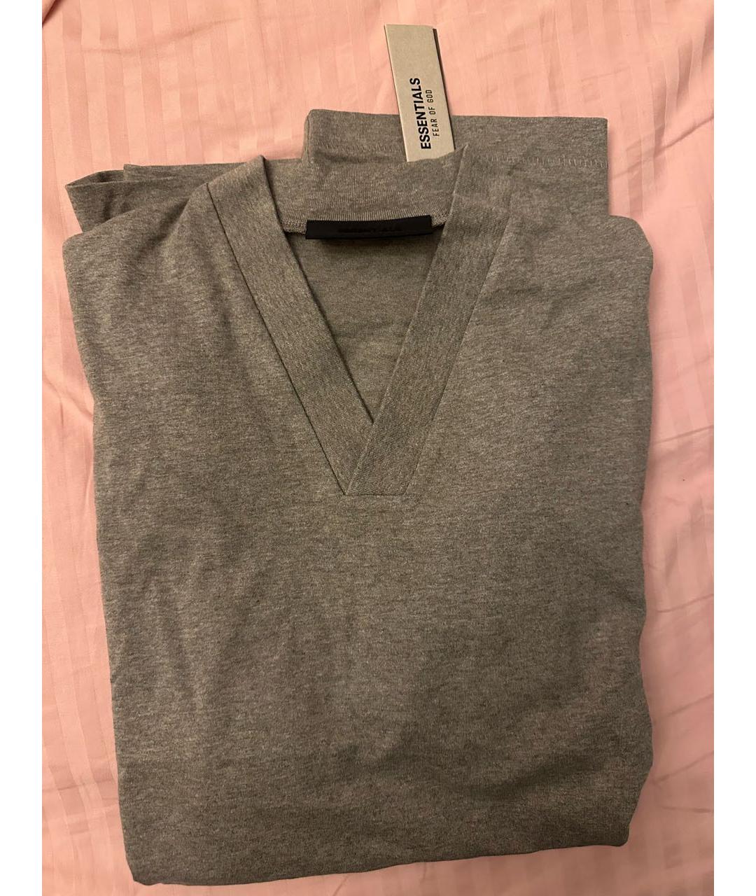 FEAR OF GOD ESSENTIALS Серая хлопковая футболка, фото 7